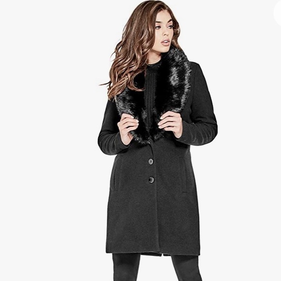 NWT Guess Kelea Duster Faux-Fur medium - Picture 2 of 8